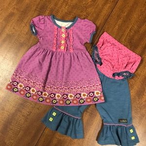 Dress with matching big ruffles